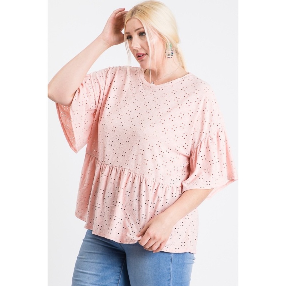 🌀🔥RUFFLED BLUSH BLOUSE!🔥